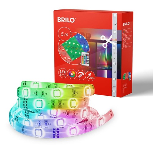 Dekorační - BRILO 2308-150 RGB LED pásek 500 cm 0,04W bílé - BRILO - foto 1