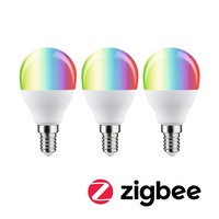 E14 - P 29154 Standard 230V Smart Home Zigbee 3.0 LED kapka E14 3x5W RGBW+ stmívatelné mat - PAULMANN