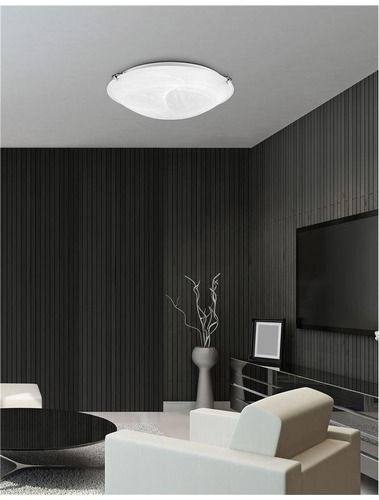Kruhová - NV 605801 Stropní svítidlo GIORNO alabastrové sklo chromovaný kov E27 1x12W - NOVA LUCE - foto 1
