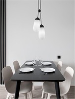 Vícečetná - NV 9092825 Závěsné svítidlo BLAKY matný černý kov a opálové sklo E14 2x5W bez žárovky - NOVA LUCE