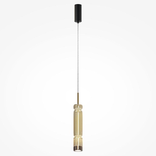 Válec - M MOD272PL-L12BS3K1 Závěsné svítidlo Ordo 3000K 12W teplá bílá černý kov sklo 1600lm - MAYTONI - foto 1