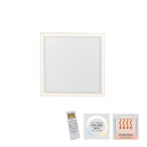 Hranatá - LD 18067-16 BEROA LED stropní svítidlo s infračerveným topením hranaté bílé dálkový ovladač 2700-5000K - LEUCHTEN DIREKT / JUST LIGHT - foto 1