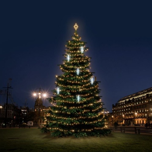 SADY na stromy - DLED TRS4031W LED světelná sada na stromy vysoké 12-14m, teplá bílá s padajícím sněhem - foto 1