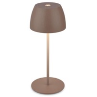 Stolní lampy dekorační - BRILO 7503012 LED nabíjecí stolní lampička Serina Mini, bezdrátová, 20cm, IP44, 2,5W, stmívatelné, dotykový vypínač, písková hnědá - BRILO