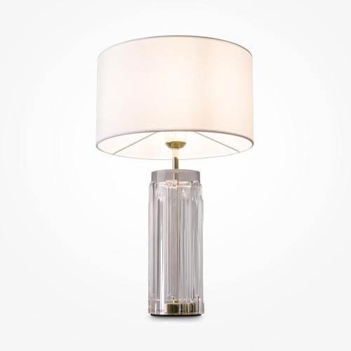 Stolní lampy dekorační - M MOD304TL-01G Stolní lampa Muse E27 60W bílá textil/sklo/zlatá - MAYTONI - foto 1
