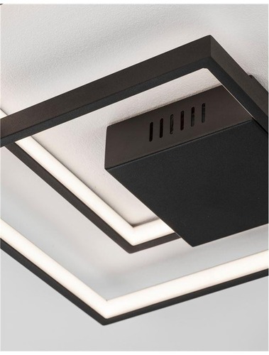 Hranatá - NV 9364035 Stropní svítidlo PORTO černá ocel hliník a akryl LED 30W 230V 3000K IP20 stmívatelné - NOVA LUCE - foto 1