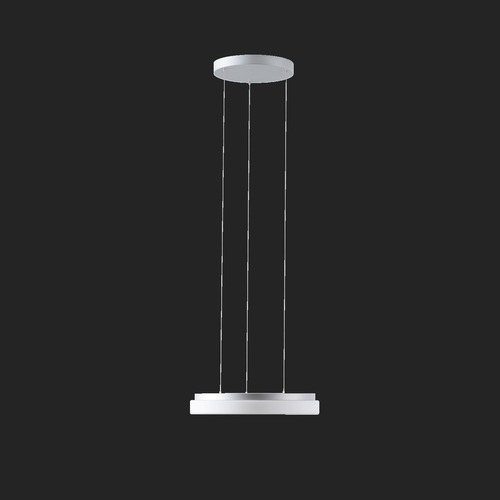 Kruhová - OS CAR66375 CARINA LE1 závěsné skleněné svítidlo stříbrná / bílá IP40 3000 K 24W LED DALI (původní kód OS 66375) - OSMONT - foto 1