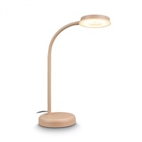 Stolní lampy pracovní - BRILO 7585011 Megg lampička na psací stůl – 12W, 800lm, LED, stmívatelné, dotykový vypínač, teplá bílá, béžová - BRILO
