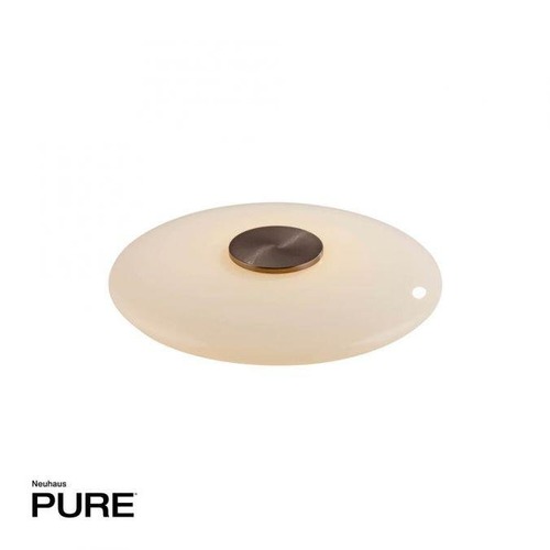 Kruhová - PN 4080-34 LED stolní lampa PURE Vitrum dotykový vypínač 2700K hnědá / opál - PAUL NEUHAUS - foto 1