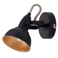 Bodová - BRILO 2049-015 Bodové nástěnné a stropní svítidlo, pr. 10 cm, max. 40 W, černá-zlatá - BRILO