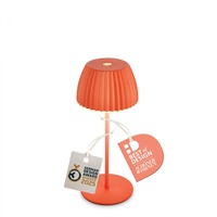 Stolní lampy dekorační - BRILO 7552012 Nabíjecí stolní lampa Riffle Mini - 20 cm, 1,5W, 150lm, bezdrátová, LED, stmívatelné, dotykový vypínač, oranžová - BRILO