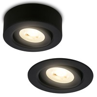 Bodová - BRI 7991015 LED vestavné / přisazené bodové svítidlo – pr.90mm, 5W, 230V, teplá bílá, nastavitelné, černé - BRILONER