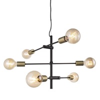 Vícečetná - NOR 48933003 Závěsné svítidlo Josefine 6x28W E27 matná černá mosaz - NORDLUX