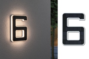 Nástěnná - P 79847 Venkovní solární domovní číslo 6 IP44 3.000K 0,2W nabíjecí baterie výměnná - PAULMANN