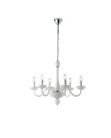 Dekorativní - FAN I-ALFIERE/6 BCO Závěsné svítidlo Alfiere, bílé/chrom, 6 x E14, 74 x 178 cm - FANEUROPE