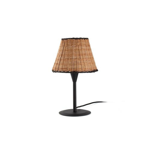 Stolní lampy dekorační - FARO 64317-71 SUMBA černá/ratan mini stolní lampa - FARO - foto 1