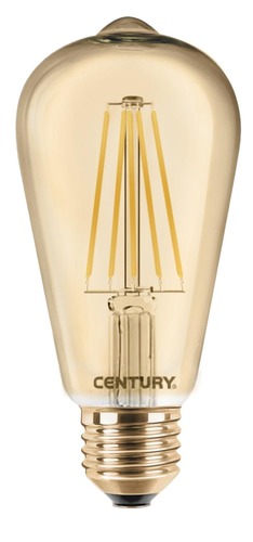 E27 - CEN INVP-082722 LED FILAMENT ST64 EPOCA 8W E27 2200K 630Lm 360d 64x138mm IP20  - CENTURY - foto 1