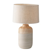 Stolní lampy dekorační - FAN I-WOODY-XL Stolní lampa LUME dřevěná/slonová kost, 1xE27, 30 x 49 cm - FANEUROPE