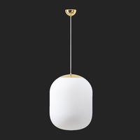 Nouzové osvětlení - OS TAN67868 TANIA S2 závěsné skleněné svítidlo mosaz leštěná / bílá IP40 4000 K 41W LED nouzové kombinované 3 h (původní kód OS 67868) - OSMONT