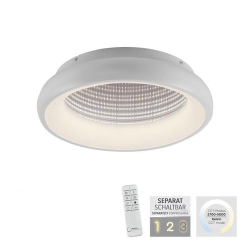 Kruhová - LD 14394-16 SPECCIO LED stropní svítidlo bílé s tunelovým efektem stmívatelné dálkový ovladač CCT 2700-5000K - JUST LIGHT - foto 1