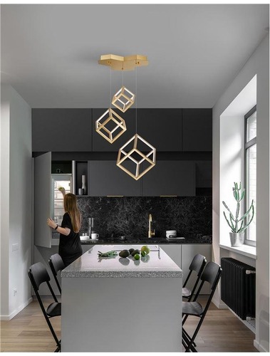 Vícečetná - NV 9818232 Závěsné svítidlo GABBIA zlatý hliník a silikon LED 110W 230V 3000K IP20 stmívatelné - NOVA LUCE - foto 1