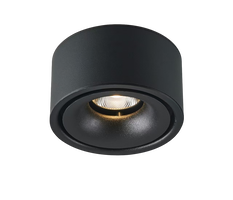 LED svítidla - LED Downlight povrchová montáž 10W černá 3000K BRIDGELUX-CHIP