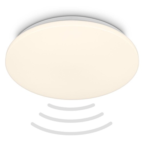 Kruhová - BRILO 3828016 Walk LED stropní svítidlo IP54, 3m dosah čidla, pohybové čidlo, bílé - BRILO - foto 1