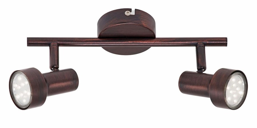 Bodová - BRI 2843-021 Bodové svítidlo 27,5 cm 2xGU10 6W 500lm antická měď - BRILONER - foto 1