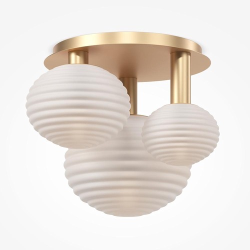 Dekorativní - M MOD268CL-03G Stropní svítidlo Reels E14 3x40W zlatá kov opálové sklo - MAYTONI - foto 1