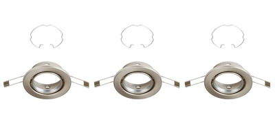 Kruhová - BRI 7110-032 3ks sada vestavné svítidlo, pr. 8,6 cm, matný nikl - BRILONER