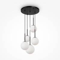 Vícečetná - M MOD321PL-05B Závěsné svítidlo Basic form E14 5x40W černý kov opálové sklo - MAYTONI