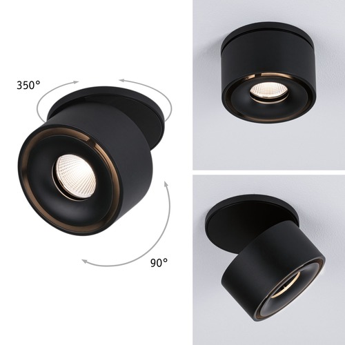 Kruhová - P 93370 Vestavné svítidlo LED Spircle černá mat 8,0W 3.000K 36° - PAULMANN - foto 1