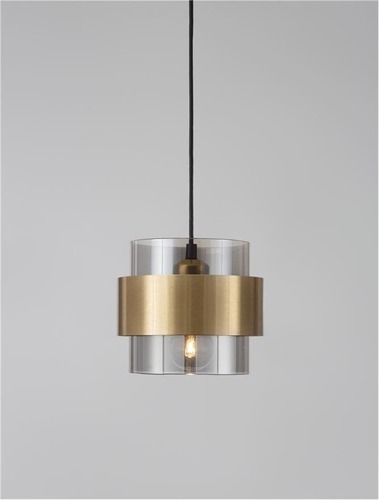 Válec - NV 9236362 Závěsné svítidlo SIANNA kouřové sklo mosazný zlatý kov E27 1x12W 230V IP20 bez žárovky - NOVA LUCE - foto 1
