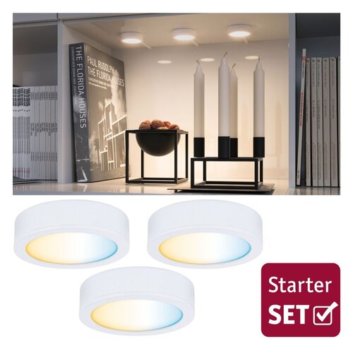 Clever Connect - P 99975 Nábytkové svítidlo Clever Connect startovací sada Disc bílá mat 12V 3x2,1W měnitelná bílá 2.700-6.500K - PAULMANN - foto 1
