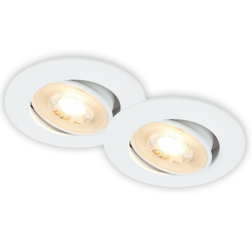 Kruhová - BRILO 7662026 BRILONER Besi vestavný bodové svítidlo 68mm 2ks sada - 230V, 4,8W, 420lm, LED, teplá bílá, bílé 7662026 - foto 1