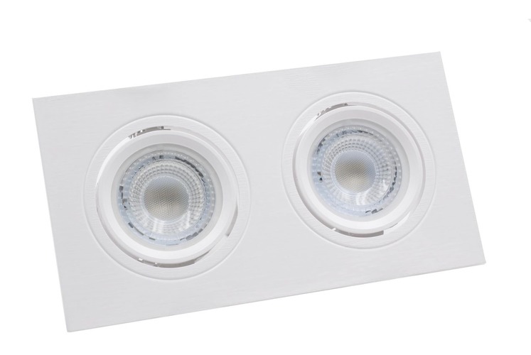 Hranatá - CEN KLISS2 SPOT KLIK obdélnikový dvojitý hluboký pro 2x MR16 nebo GU10 IP20 - CENTURY - foto 1