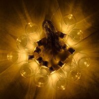 Solární řetězy - DLED PGS512W Párty osvětlení - solar, 5 m, teple bílá, 10 diod, průhledné baňky