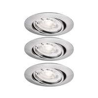 Kruhová - P 94950 LED vestavné svítidlo Base GU10 Flat výklopné 3x4W 230V 2700K kov kartáčovaný - PAULMANN
