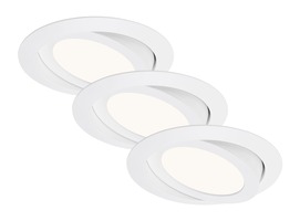 Kruhová - BRI 7285036 3ks sada LED vestavné svítidlo, pr. 14 cm, 6,4 W, bílé (starý kód: BRI 7285-036) - BRILONER