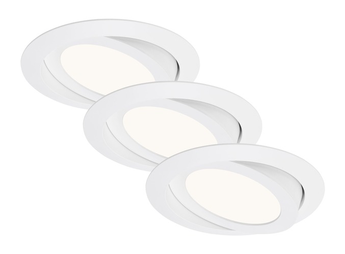 Kruhová - BRI 7285036 3ks sada LED vestavné svítidlo, pr. 14 cm, 6,4 W, bílé (starý kód: BRI 7285-036) - BRILONER - foto 1