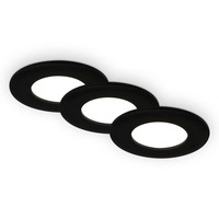Kruhová - BRILO 7103-435 3ks sada LED vestavné svítidlo, pr. 8,5 cm, LED modul, 4,9W, 450 lm, černá - BRILONER