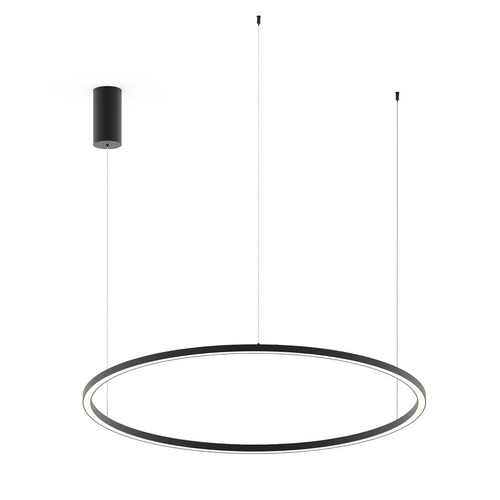 Kruhová - FAN LED-HOOP-S120-NER Závěsné LED svítidlo HOOP černá, 60 W, 9000 lm, CCT, 120 x 120 x 150 cm - FANEUROPE - foto 1