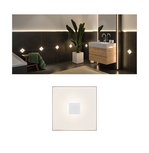 Zapuštěná - P 78400 LumiTiles LED dlaždice čtvercová IP44 100x10mm 12V 0,8W stmívatelné 2700K bílá umělá hmota/hliník - PAULMANN - foto 1