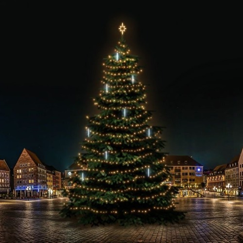 SADY na stromy - DLED TRS7031W LED světelná sada na stromy vysoké 21-23m, teplá bílá s padajícím sněhem - foto 1