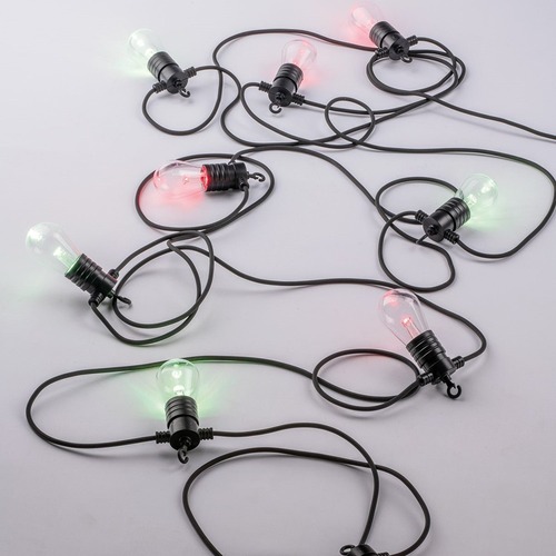 Světelné kabely - FAN I-PICNIC-INT Kabel se svítidly PICNIC, černý, polykarbonát/plast, 10 LED žárovek, RGB+CCT, stmívatelné, Wi‑Fi, IP65, délka 10 m - FANEUROPE - foto 1