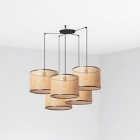 Válec - FARO 64314-49-5L MAMBO závěsné svítidlo, černá/ratan, pr.450 5L - FARO