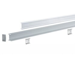 Al profily k přisazení - P 70809 Profil hranatý s difusorem 1m hliník elox - PAULMANN