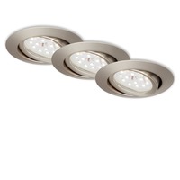 Kruhová - BRI 7172032 3ks sada LED vestavné svítidlo, pr. 8,2 cm, 3,5 W, matný nikl (starý kód: BRI 7172-032) - BRILONER