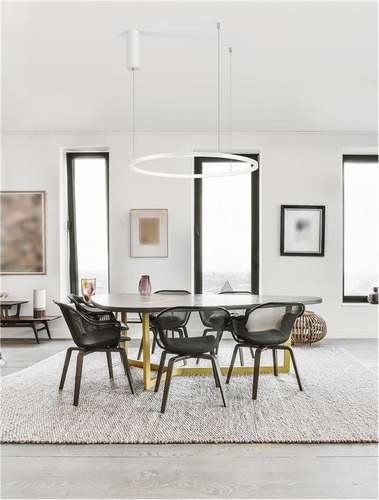 Kruhová - NV 9345600 Závěsné svítidlo TARQUIN bílý hliník a akryl LED 36W 230V 3000K IP20 stmívatelné - NOVA LUCE - foto 1