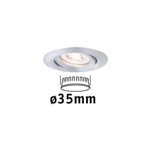 Koupelnová - P 94296 LED vestavné svítidlo Nova mini výklopné 1x4W 2.700K hliník broušený 230V - PAULMANN - foto 1